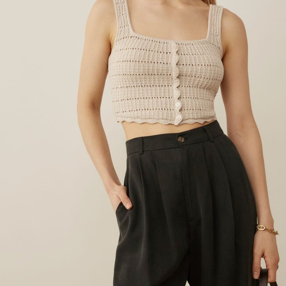 Reformation Elda Cotton Sweater Tank (NWT Small)